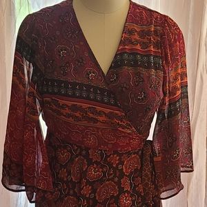 Japna hi-lo, half lined wrap dress size L